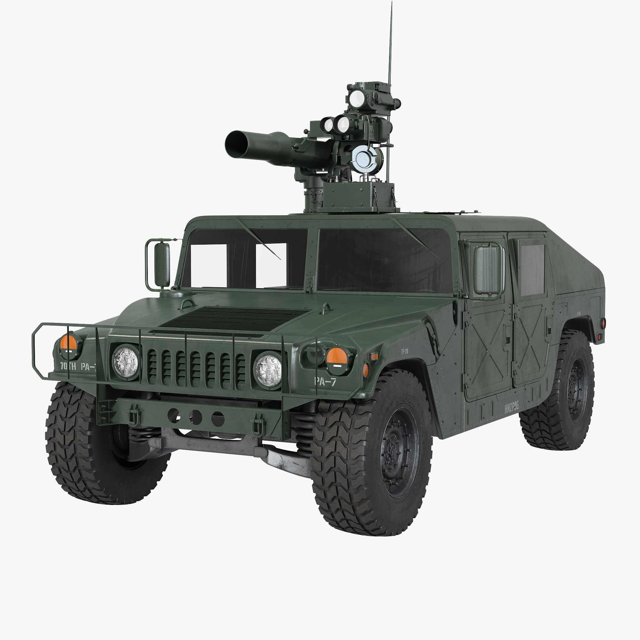 HMMWV TOW Missile Carrier M966 3D Model, view 7