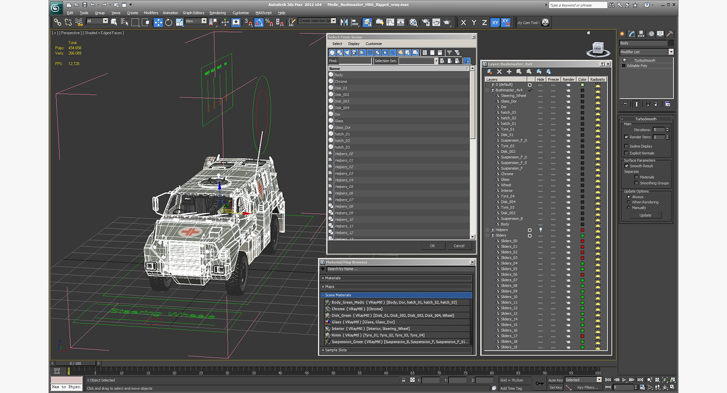 Medic Bushmaster MR6 Rigged 3D