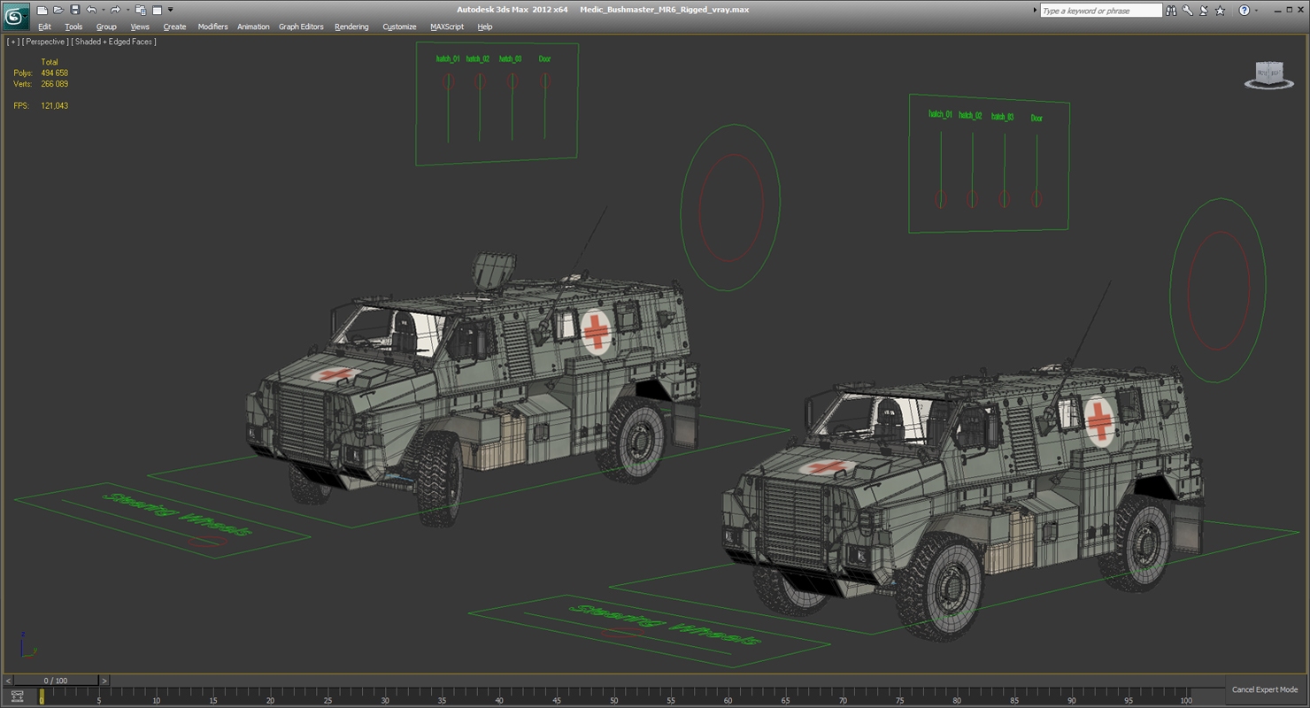 Medic Bushmaster MR6 Rigged 3D