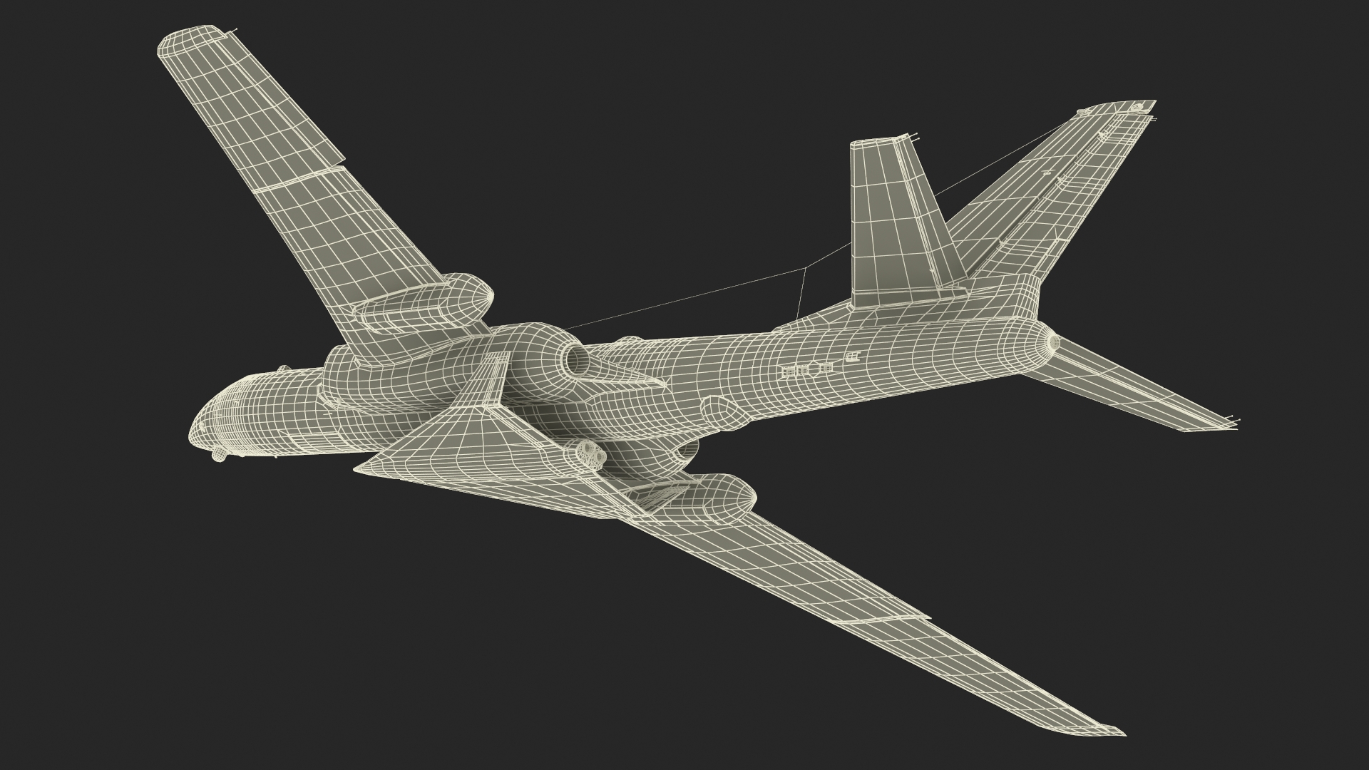 Xian H-6 China Strategic Bomber with Reconnaissance Drone Rigged 3D model