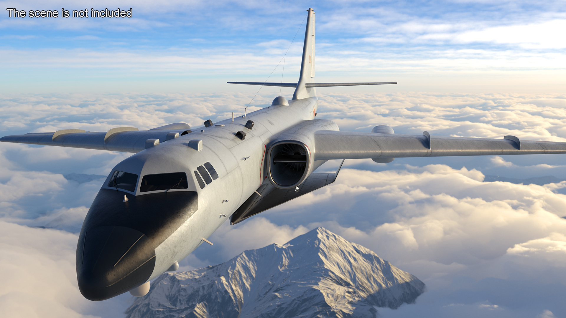Xian H-6 China Strategic Bomber with Reconnaissance Drone Rigged 3D model