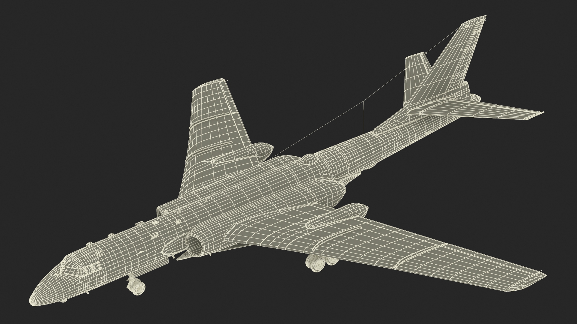 Xian H-6 China Strategic Bomber with Reconnaissance Drone Rigged 3D model