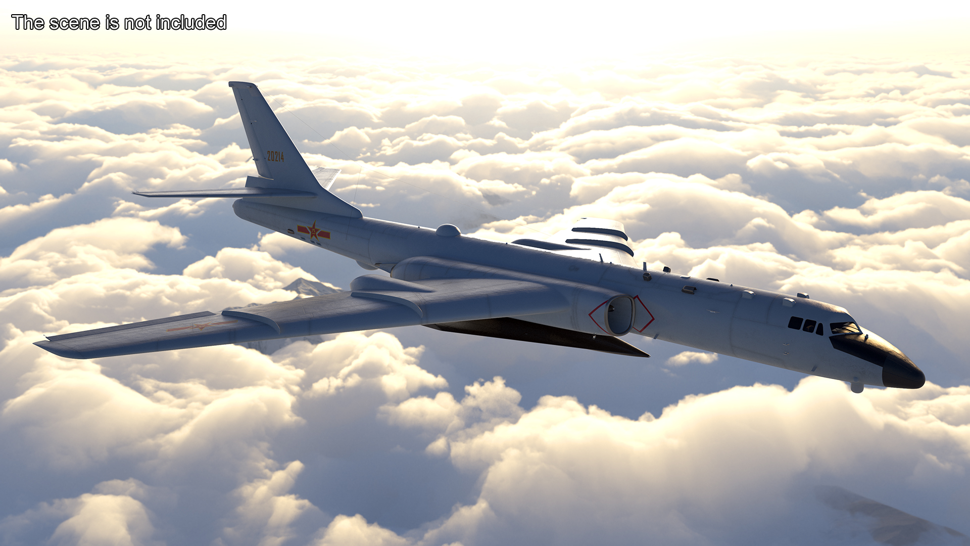 Xian H-6 China Strategic Bomber with Reconnaissance Drone Rigged 3D model