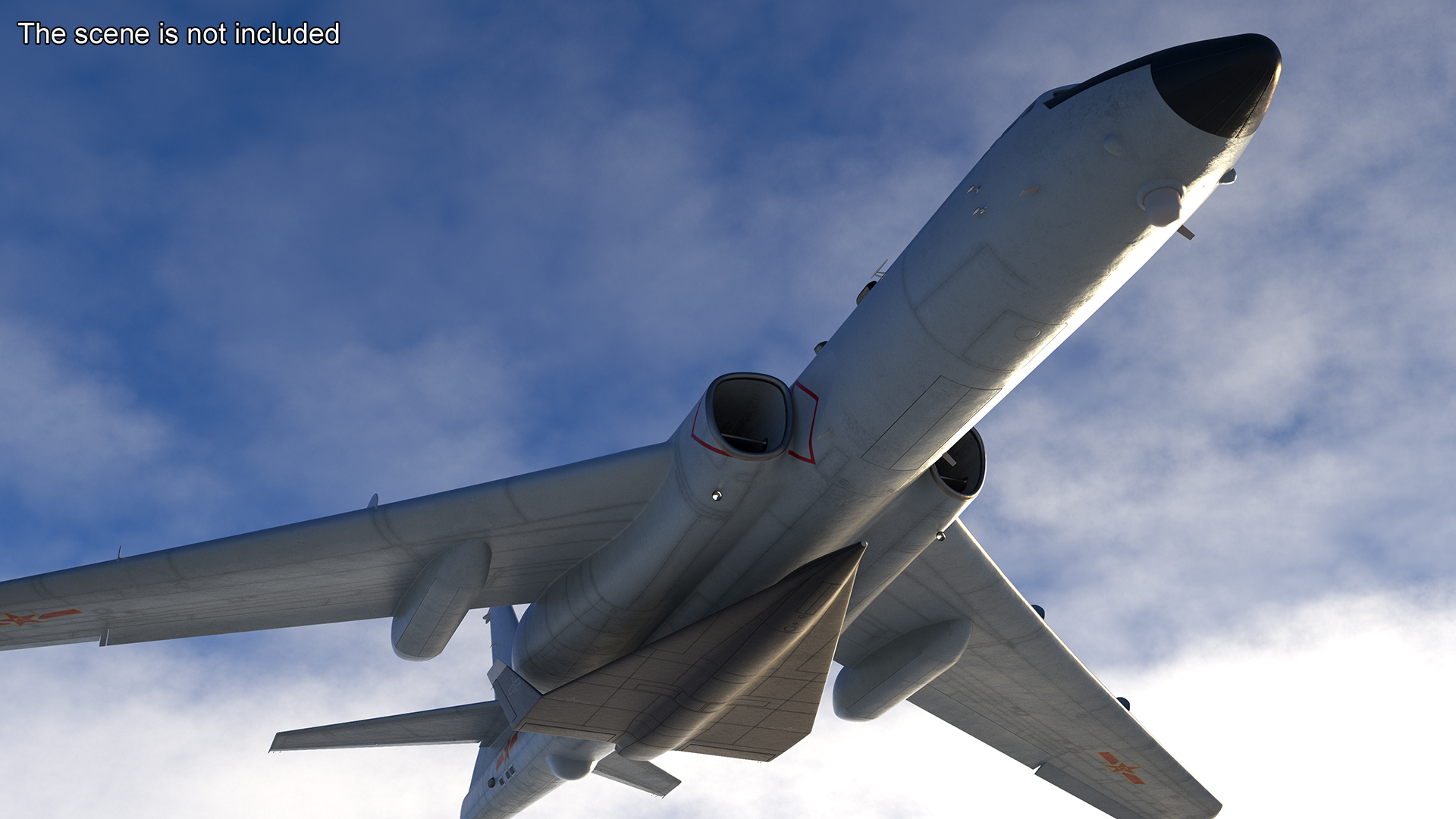 Xian H-6 China Strategic Bomber with Reconnaissance Drone Rigged 3D model