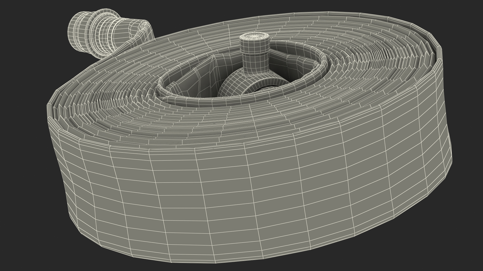 3D Rolled Up Fire Hose Red model