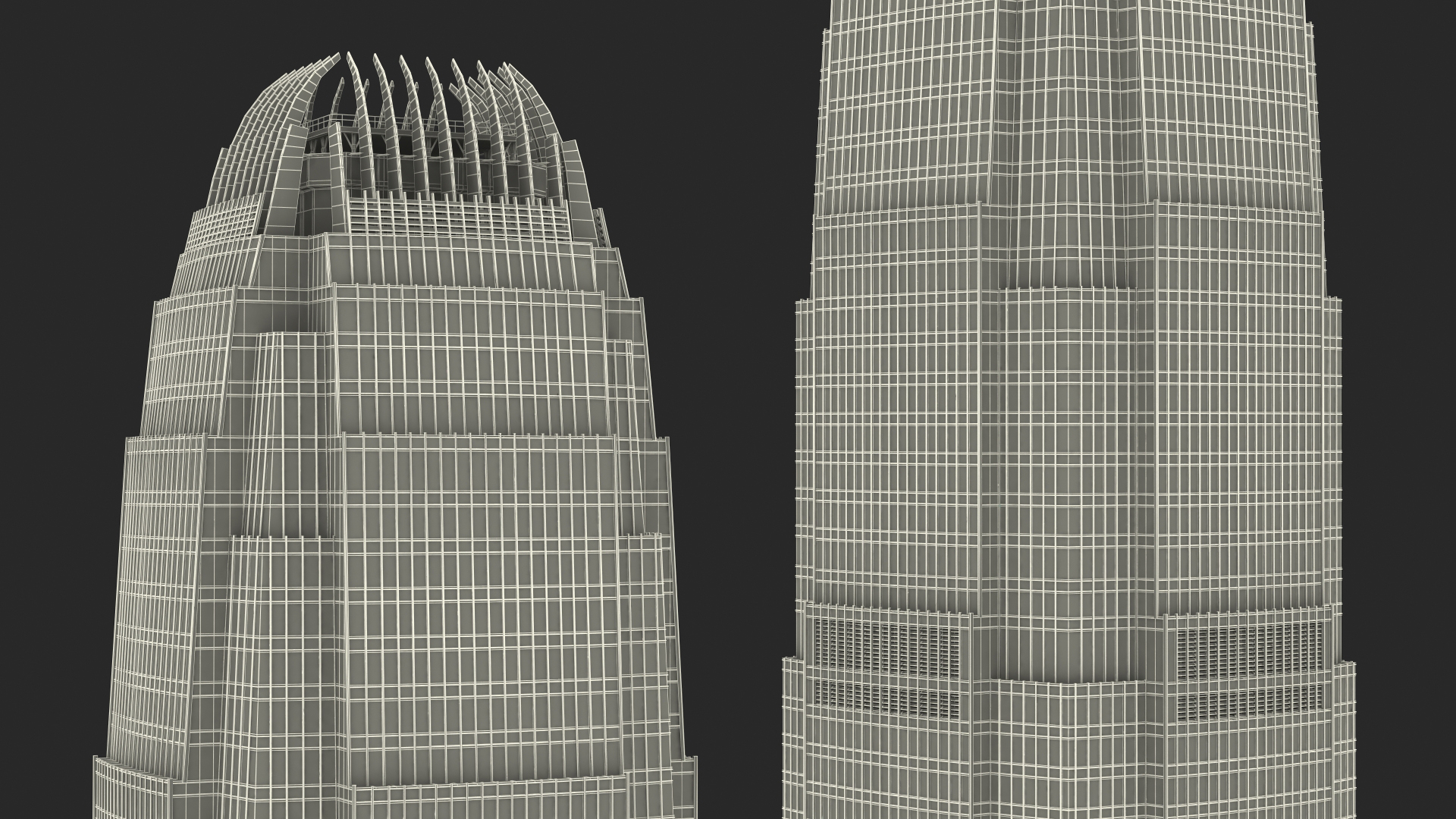 International Finance Centre Hong Kong Night 3D model