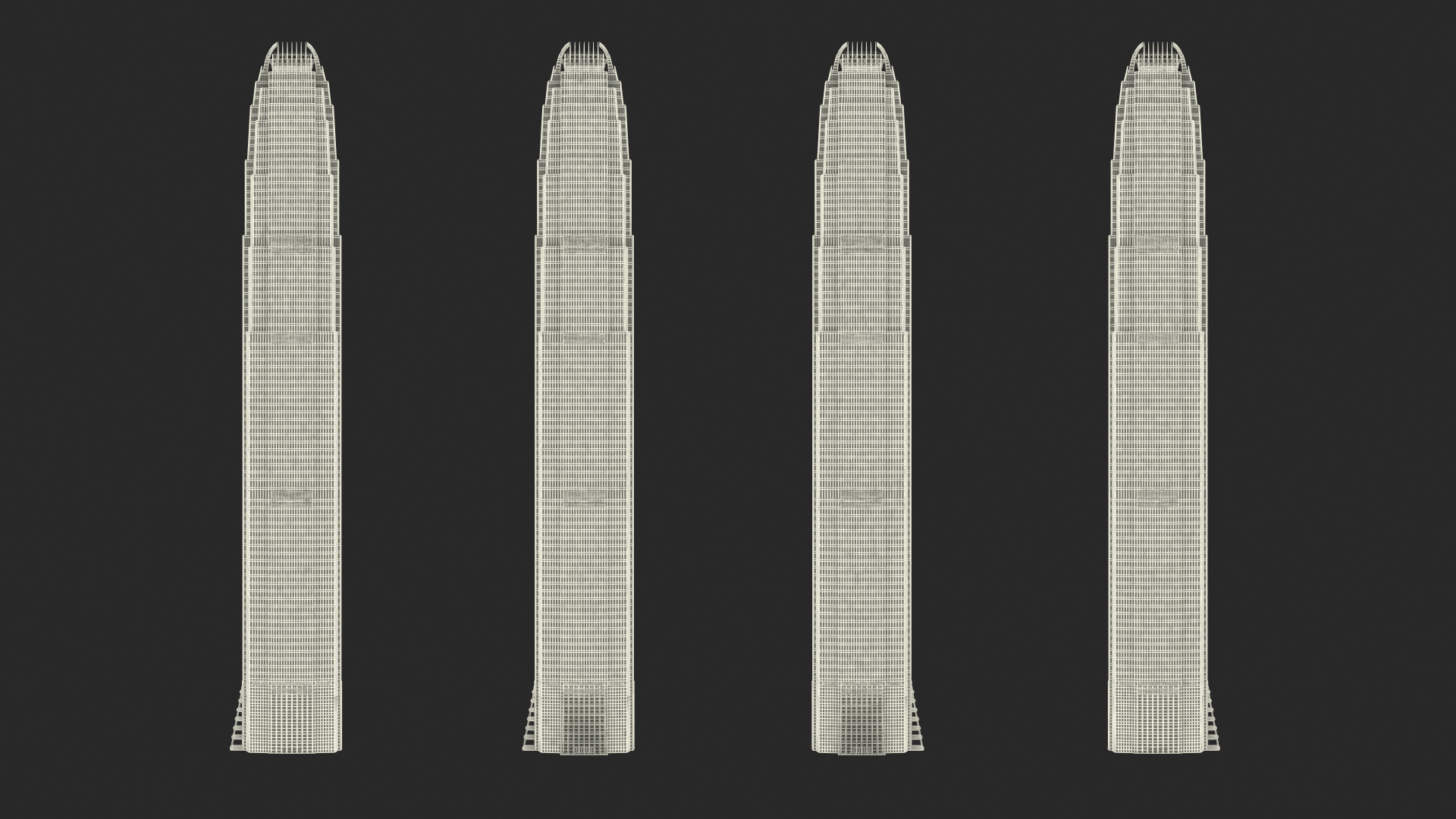International Finance Centre Hong Kong Night 3D model