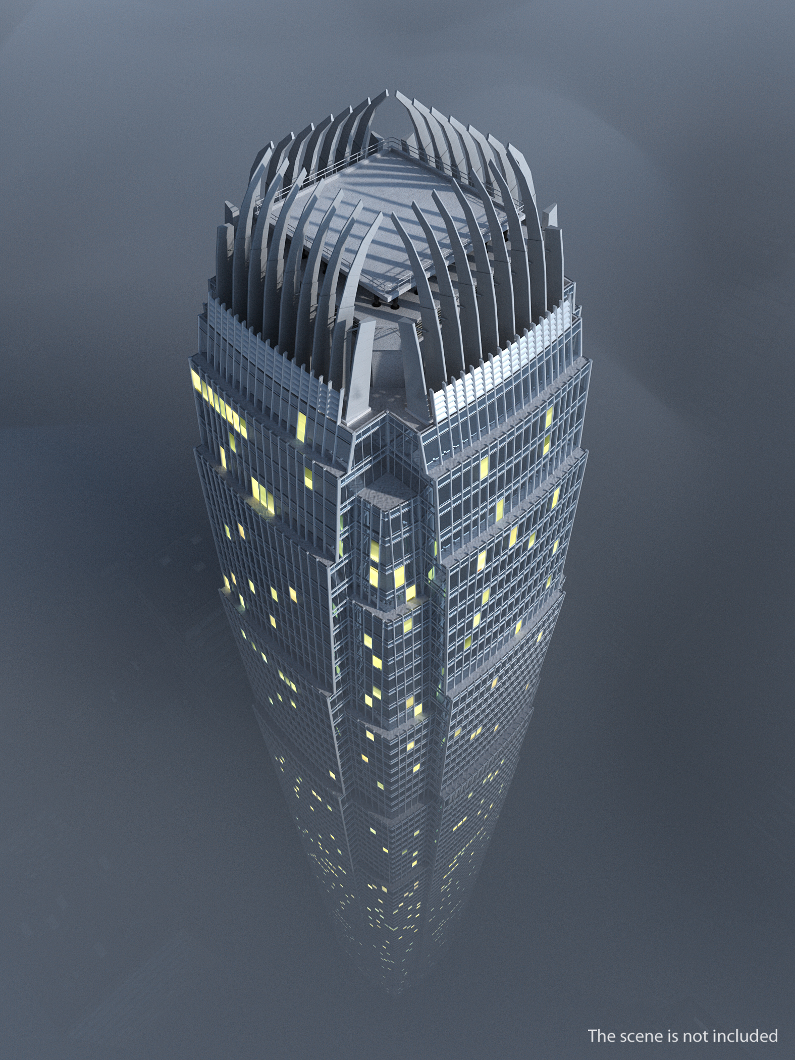 International Finance Centre Hong Kong Night 3D model
