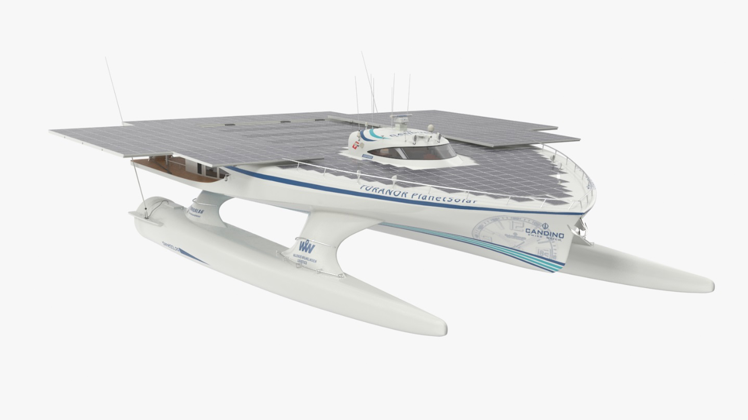 Electric Yacht PlanetSolar Rigged for Maya 3D
