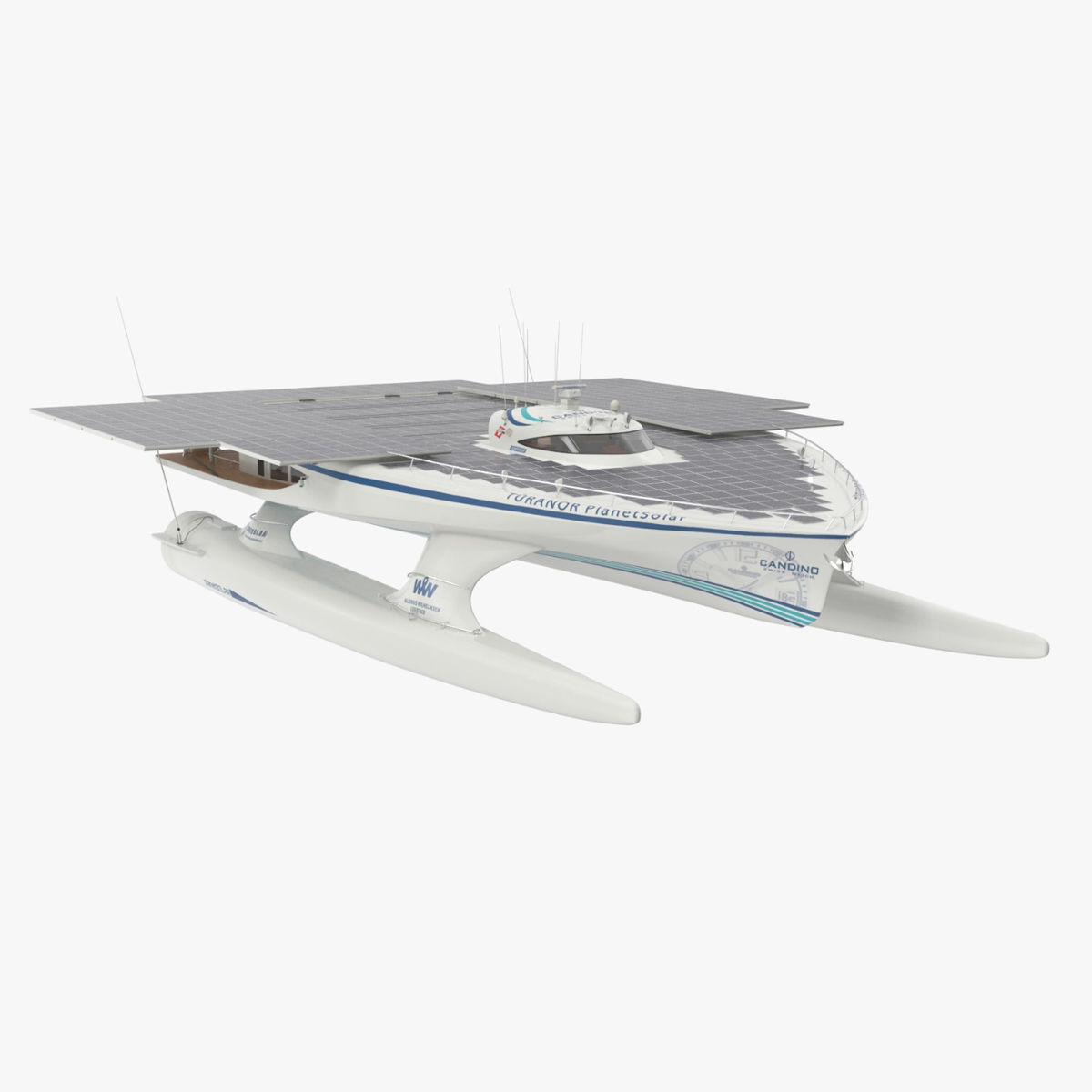 Electric Yacht PlanetSolar Rigged for Maya 3D