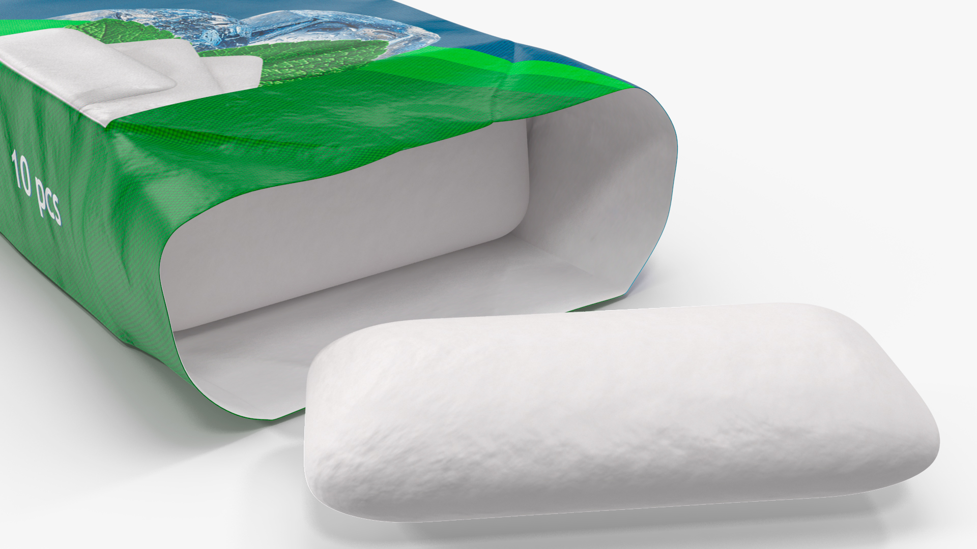 3D model Chewing Gum Pack Open with Pad