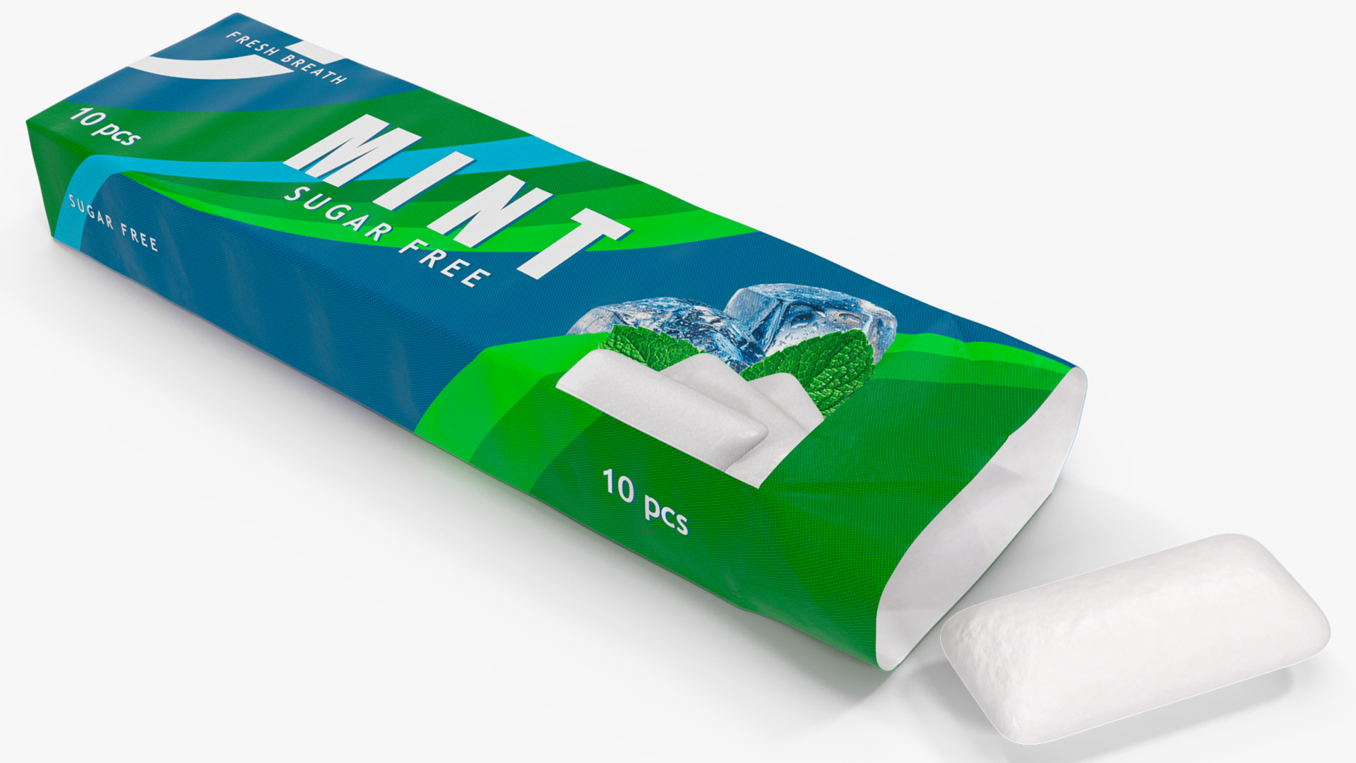 3D model Chewing Gum Pack Open with Pad