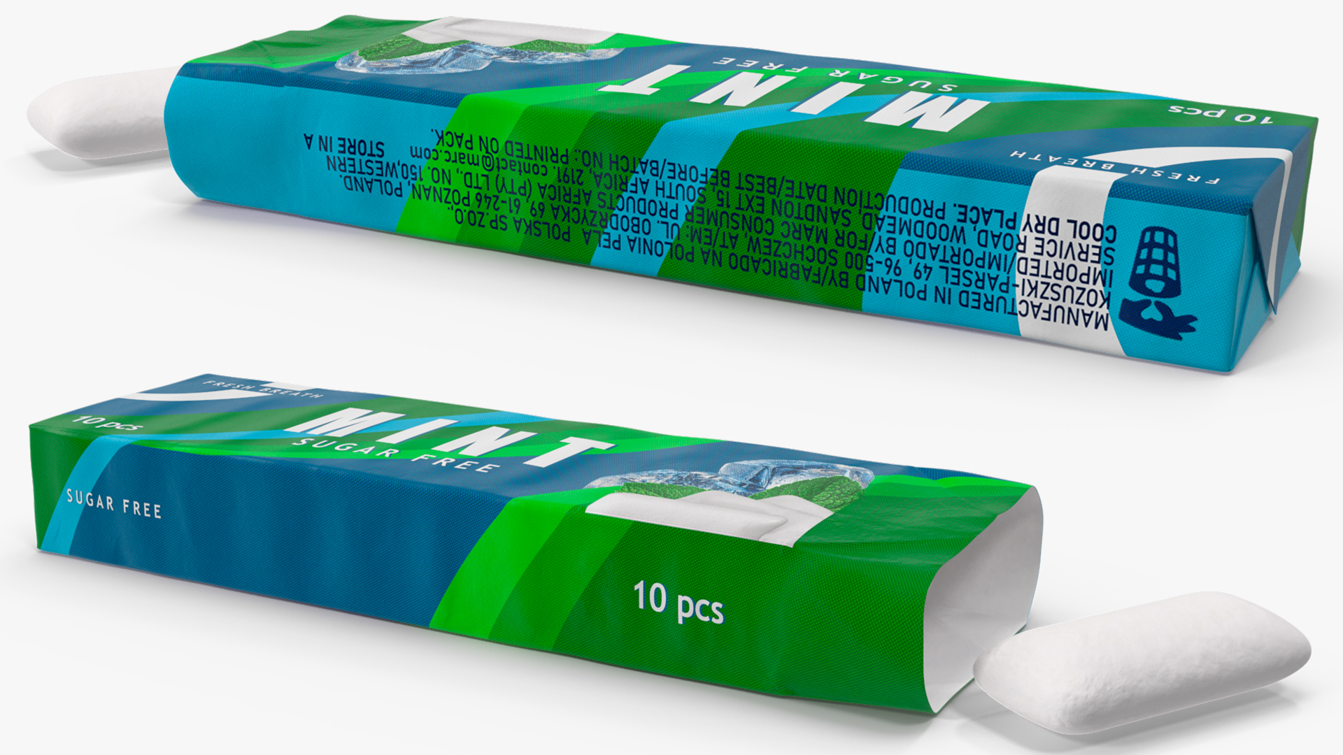 3D model Chewing Gum Pack Open with Pad