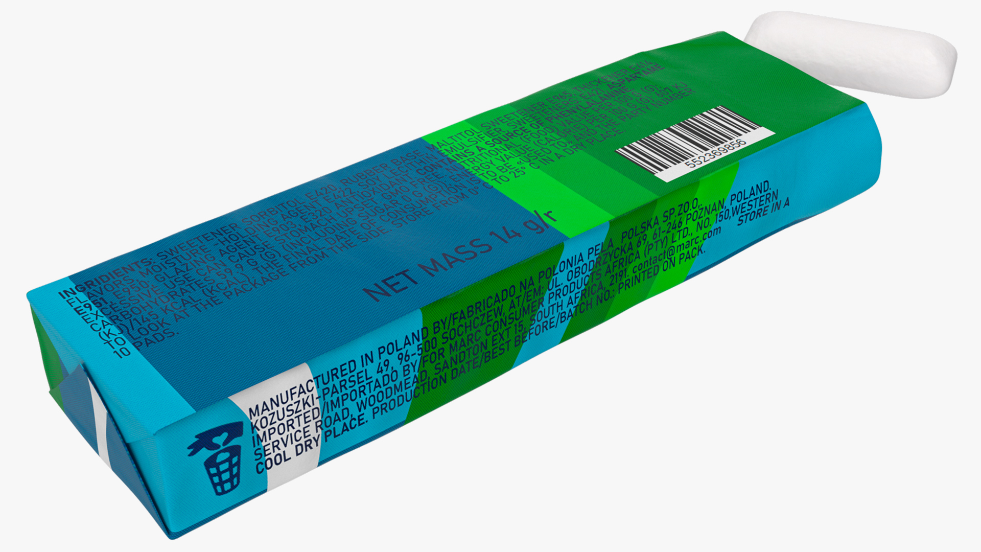 3D model Chewing Gum Pack Open with Pad