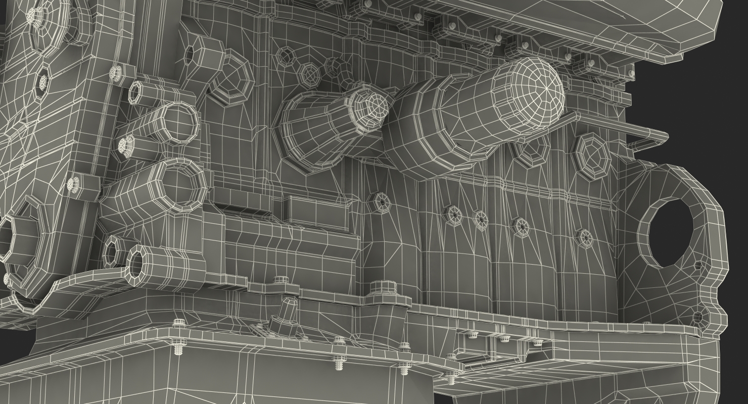 3D Inline 6 Cylinder Car Engine model