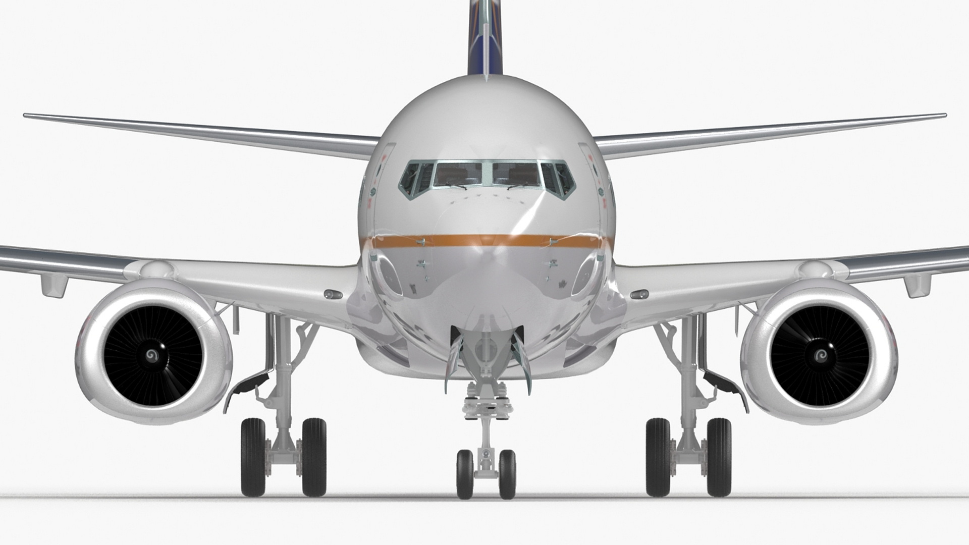 3D United Airlines Boeing 737 with Cockpit and Cabin Rigged