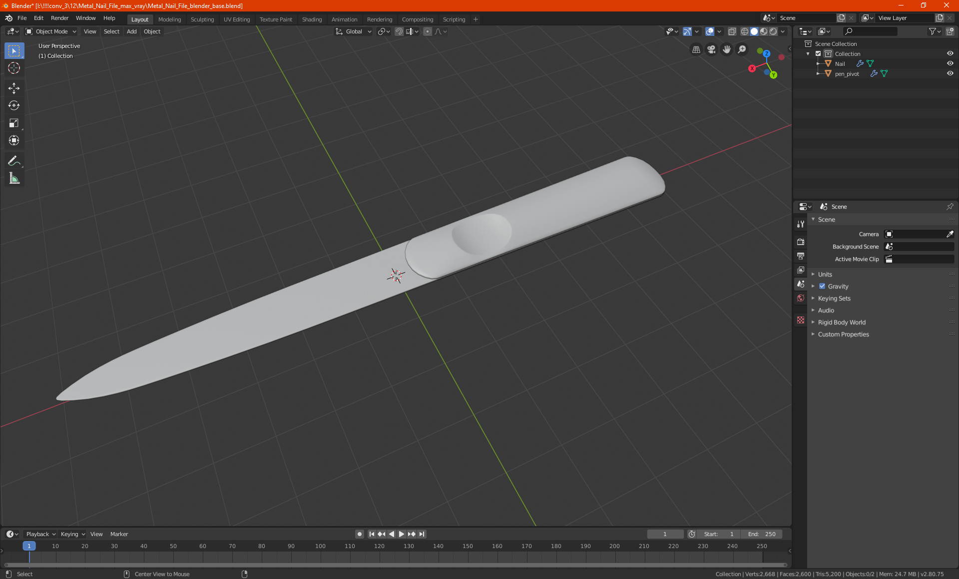 3D Metallic Nail File with Black Handle