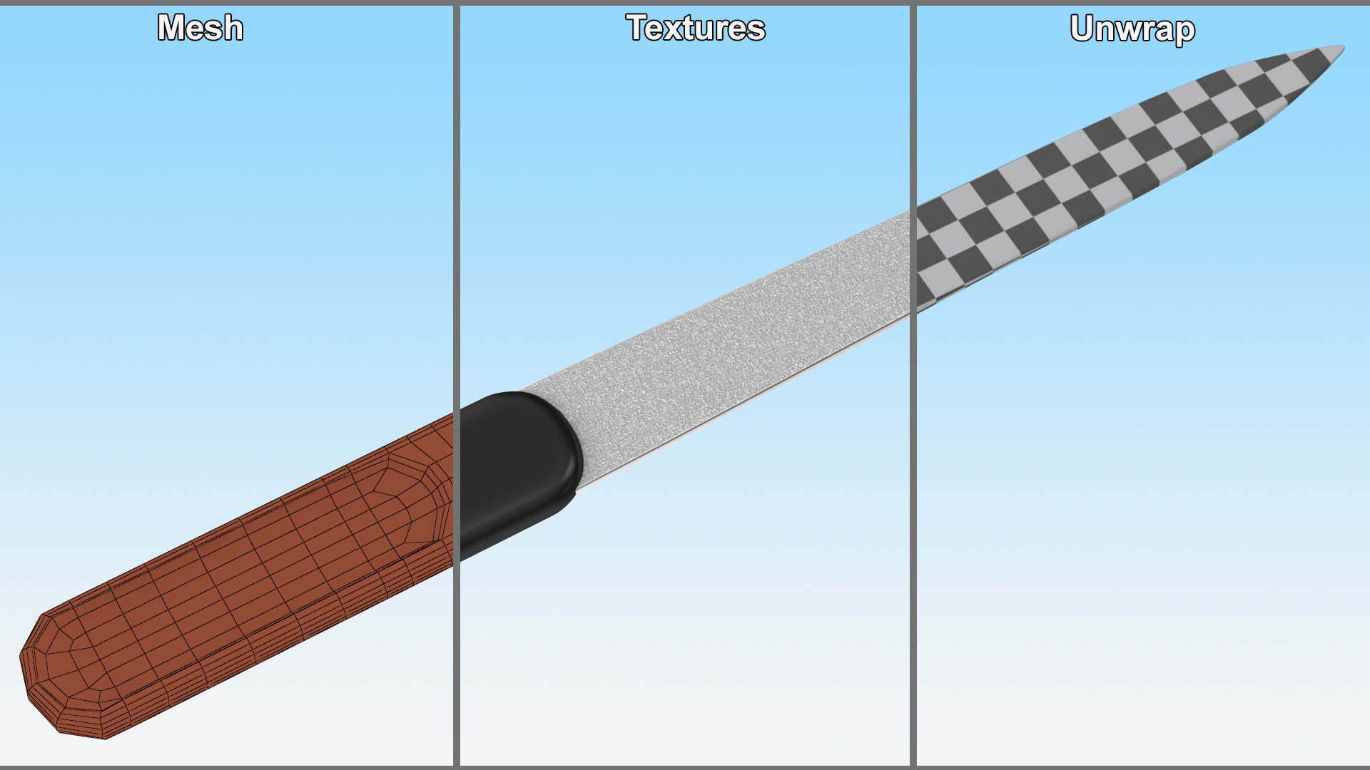 3D Metallic Nail File with Black Handle