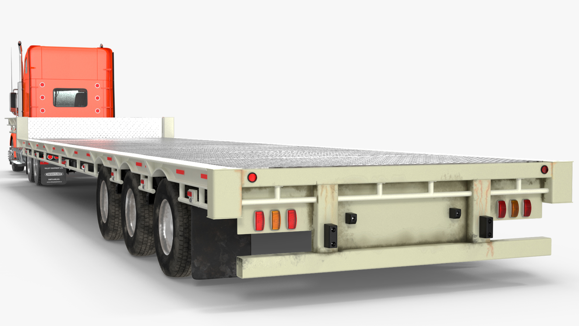 Freightliner Truck With Extendable Trailer 3D