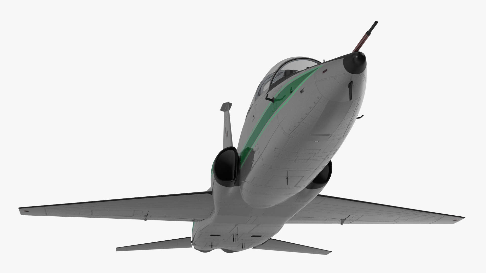 3D Supersonic Jet Trainer Grey Simple Interior model