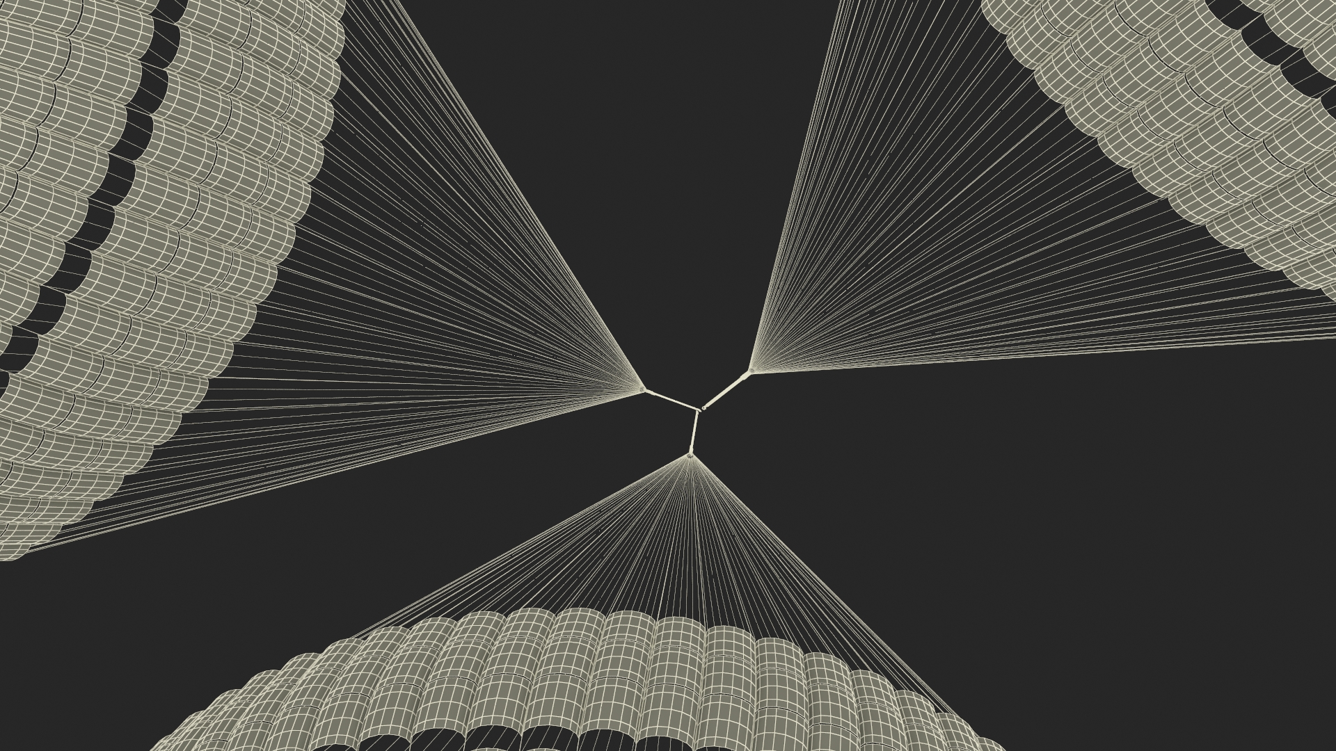 Subscale Parachute Triple Yellow 3D