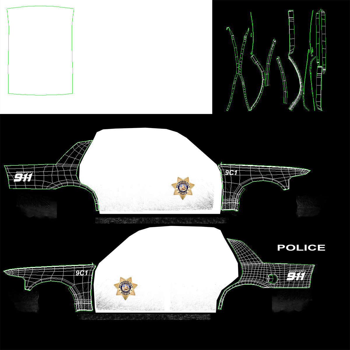 3D model Generic Police Car LVMPD Simple Interior