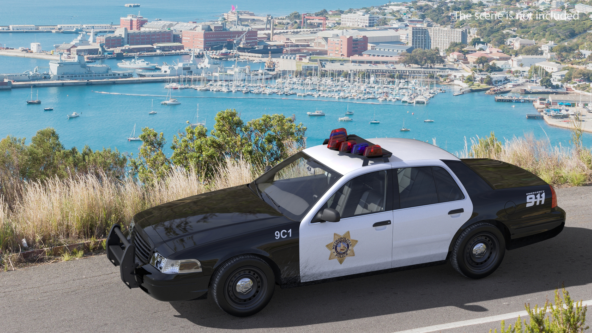 3D model Generic Police Car LVMPD Simple Interior