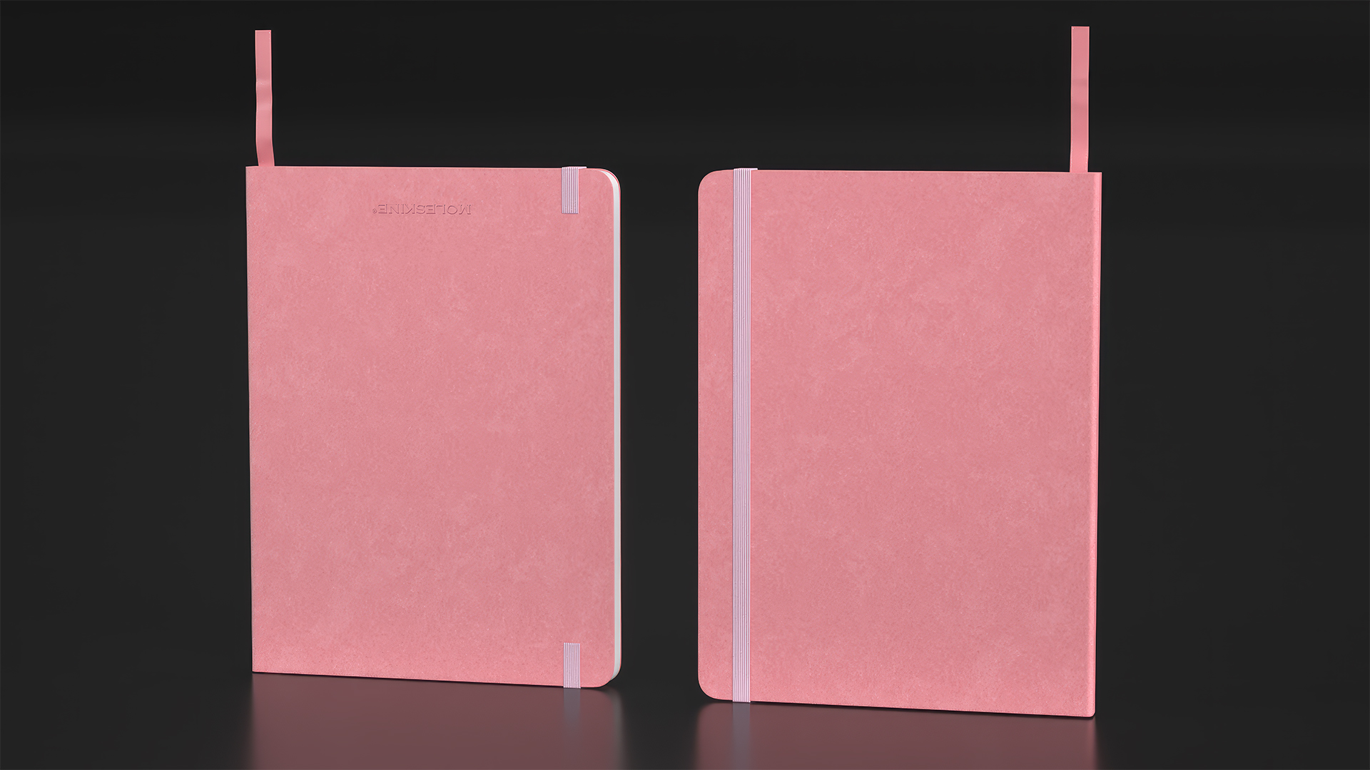 3D Stationary Notebook with Bookmark Pink model