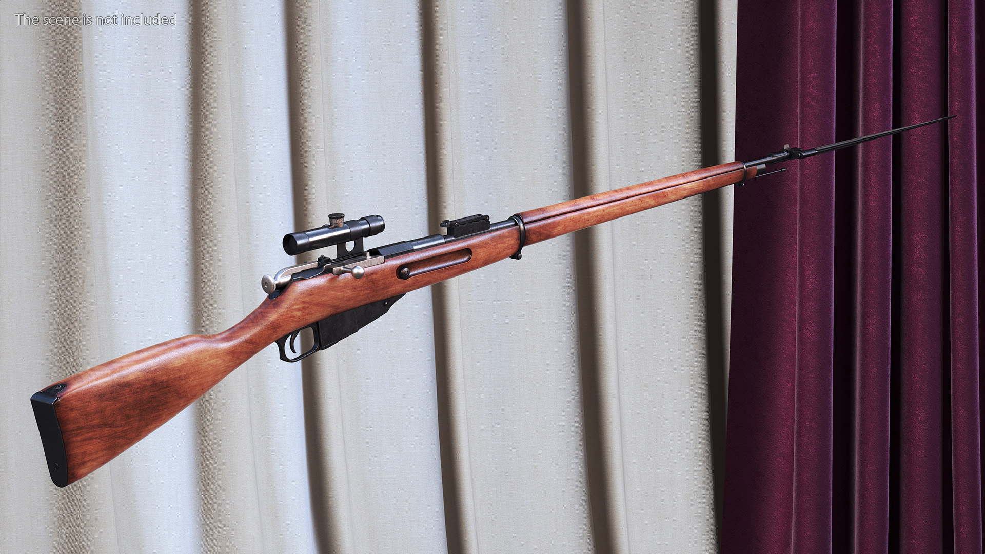 3D Mosin Nagant M1891 with Bayonet and Scope