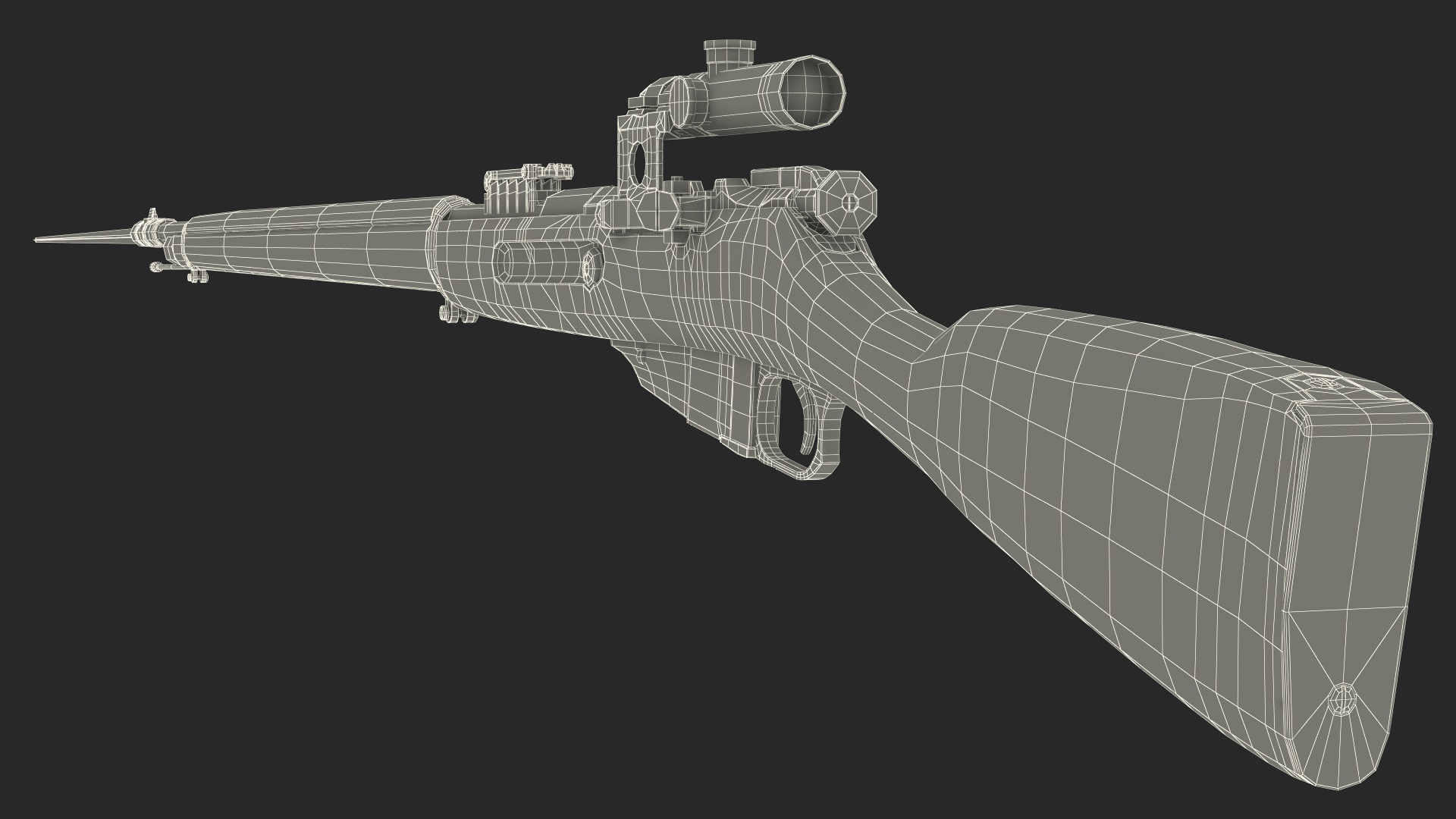 3D Mosin Nagant M1891 with Bayonet and Scope