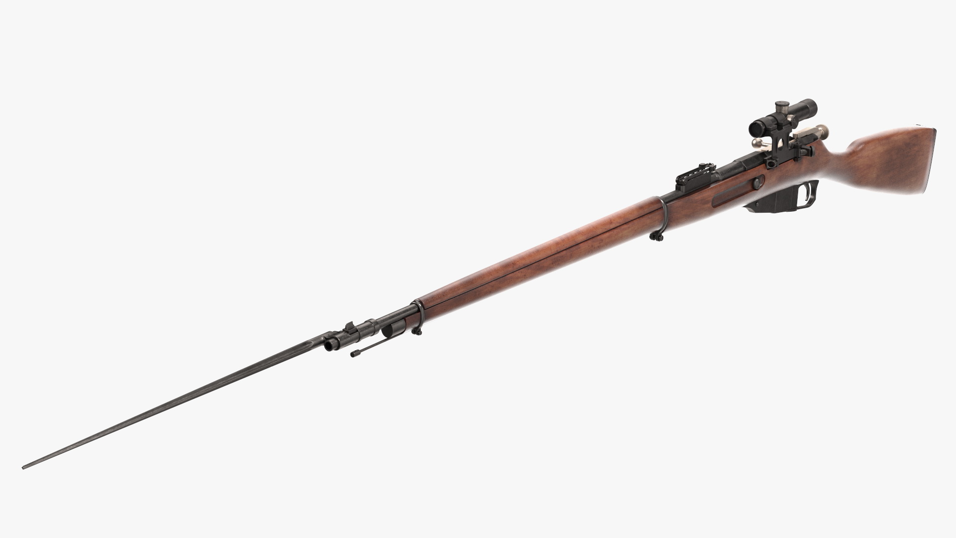 3D Mosin Nagant M1891 with Bayonet and Scope