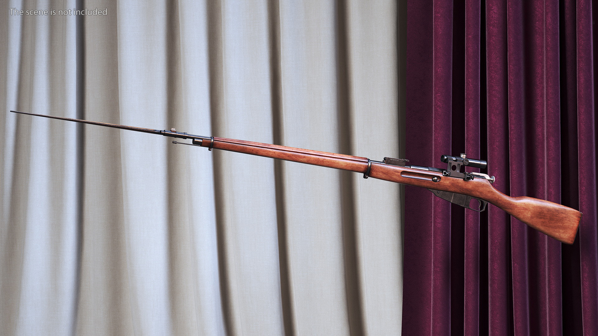 3D Mosin Nagant M1891 with Bayonet and Scope