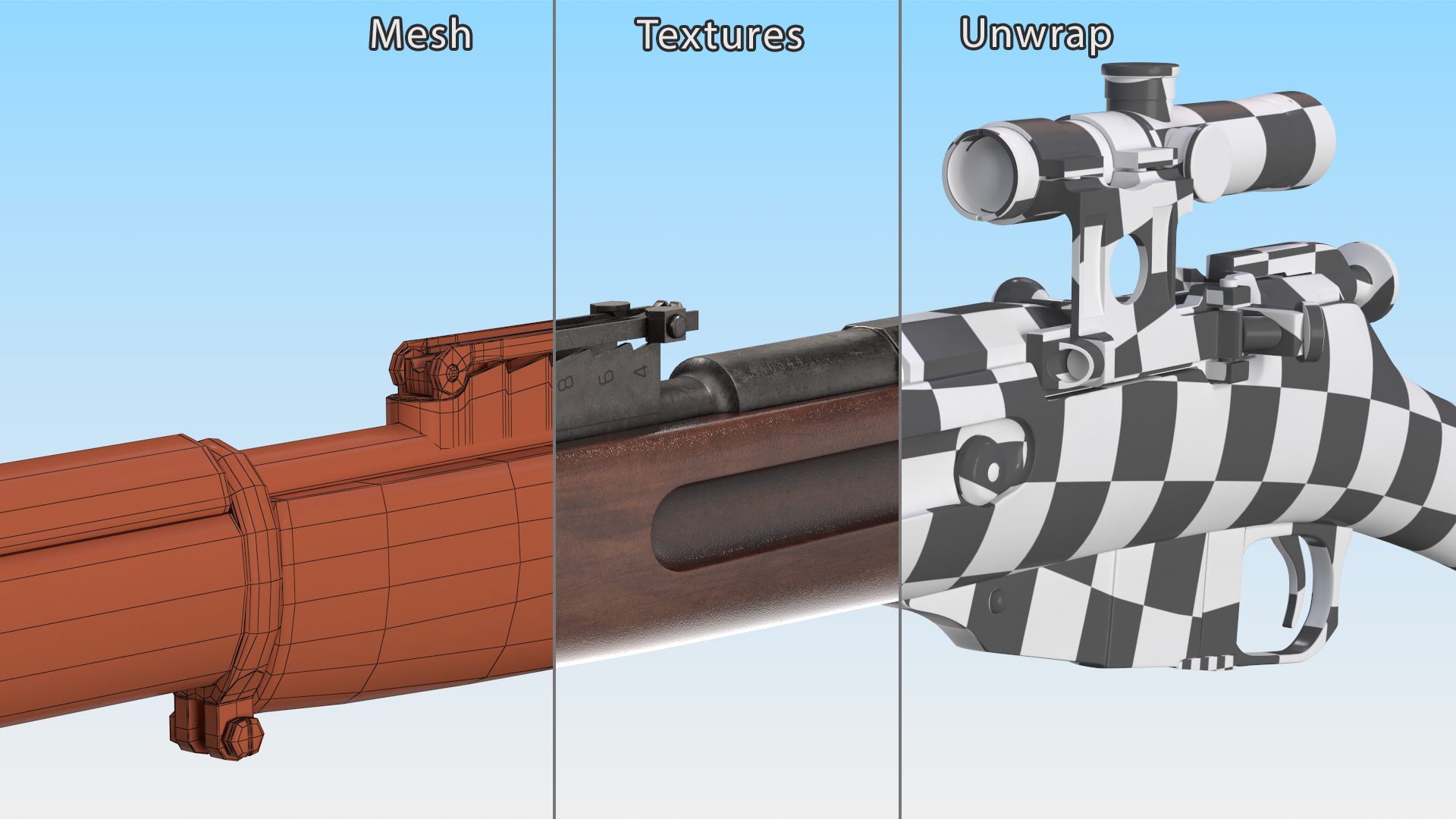 3D Mosin Nagant M1891 with Bayonet and Scope