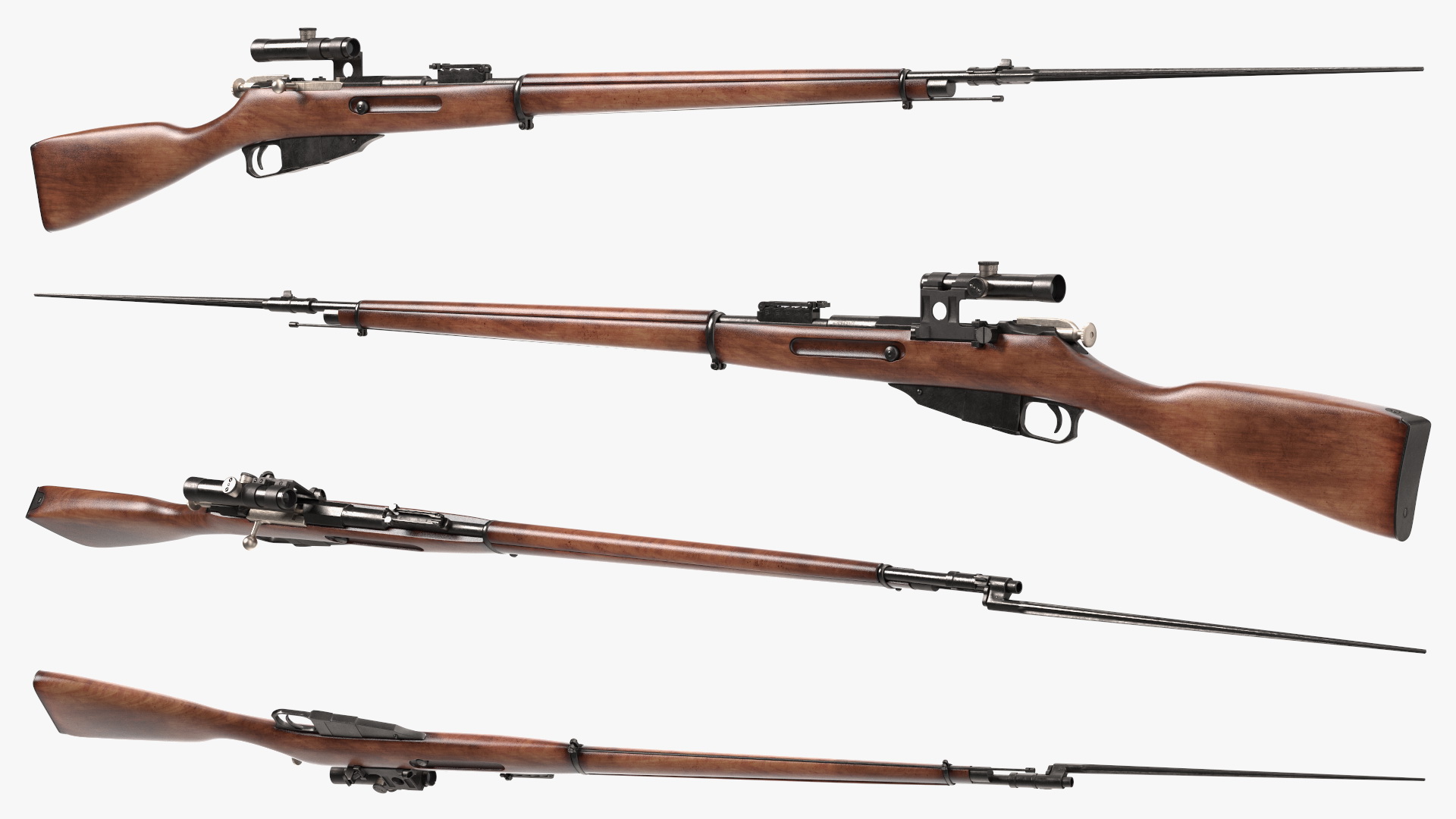 3D Mosin Nagant M1891 with Bayonet and Scope