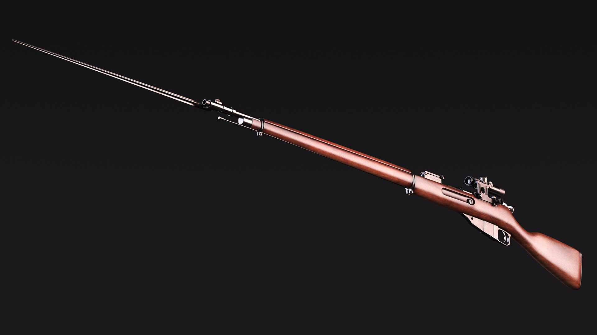 3D Mosin Nagant M1891 with Bayonet and Scope
