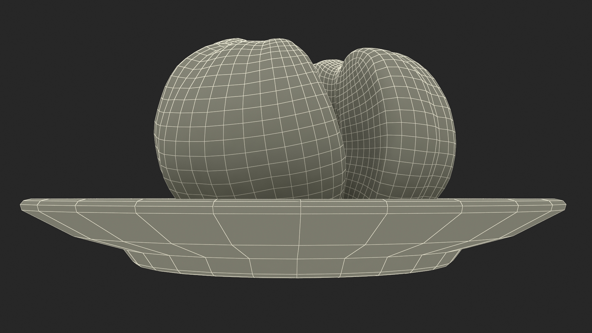 3D Peeled Tangerine Fruit Split in Half on White Plate