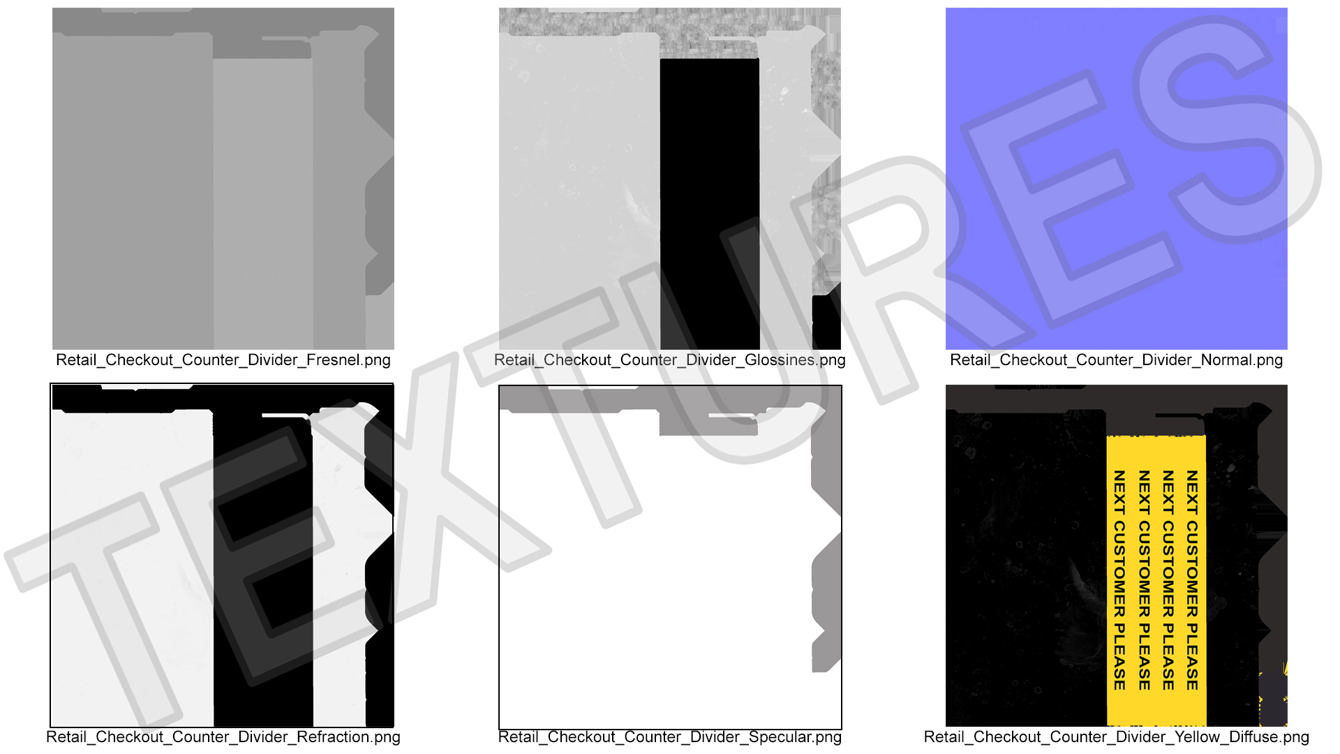 3D Retail Checkout Counter Divider