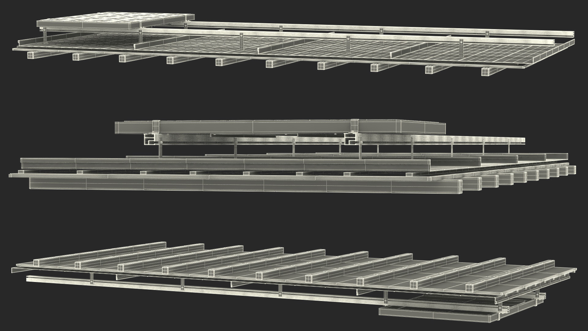 3D model Standing Seam Roof with Solar Panel