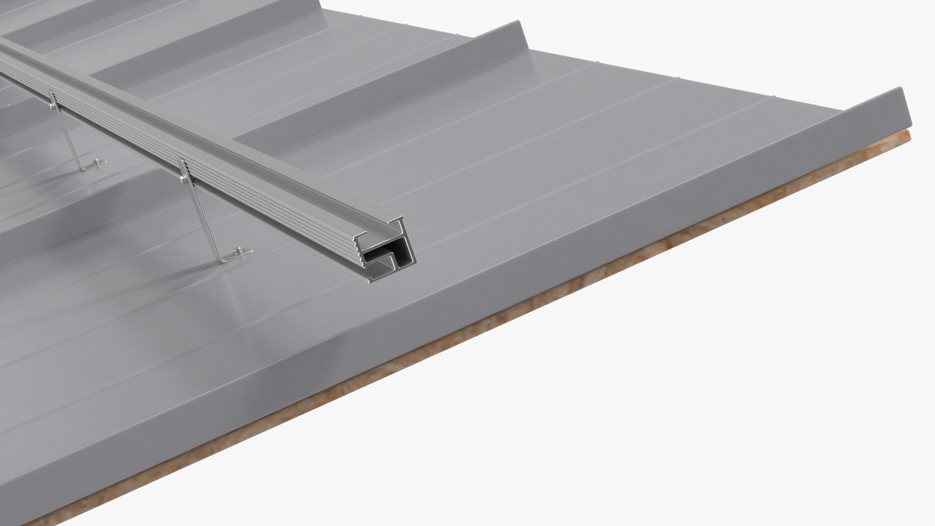 3D model Standing Seam Roof with Solar Panel