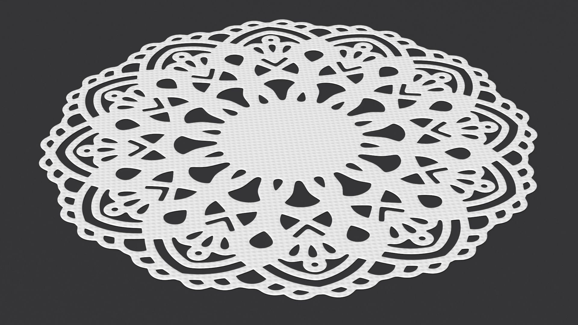 3D Lace Paper Doilie White model
