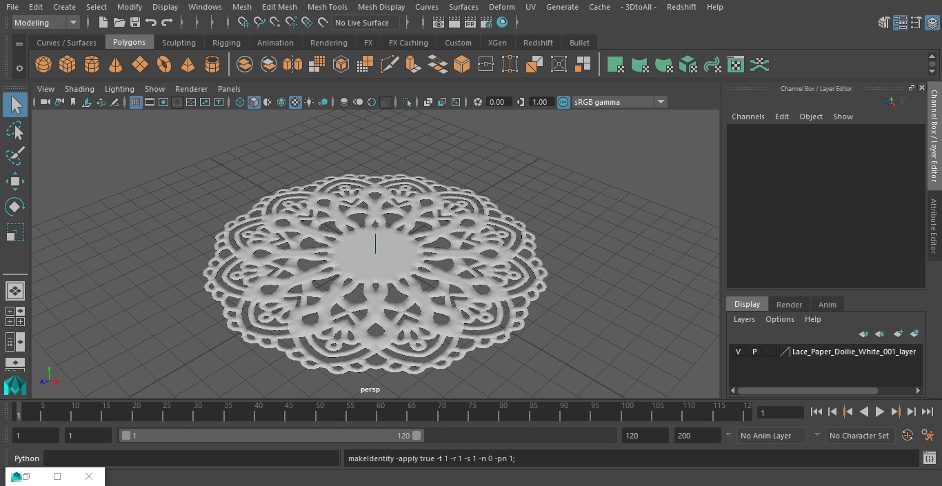 3D Lace Paper Doilie White model