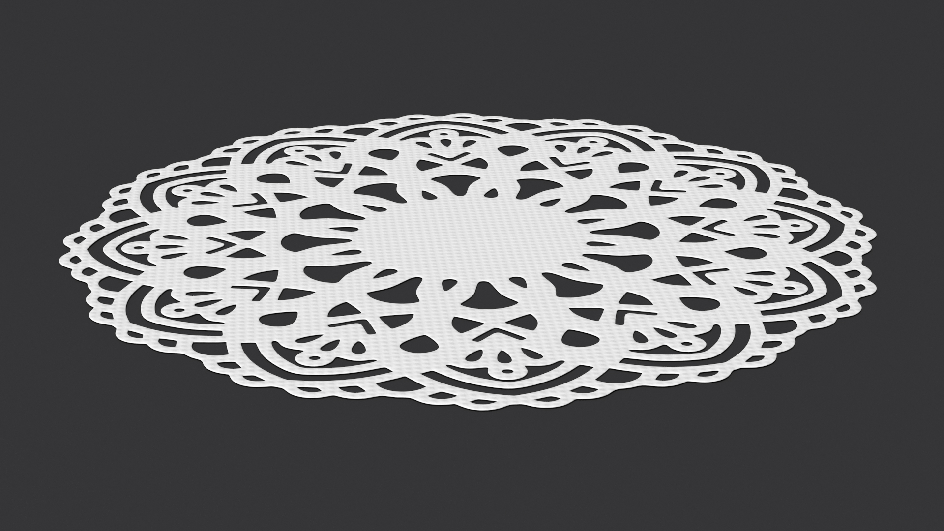 3D Lace Paper Doilie White model