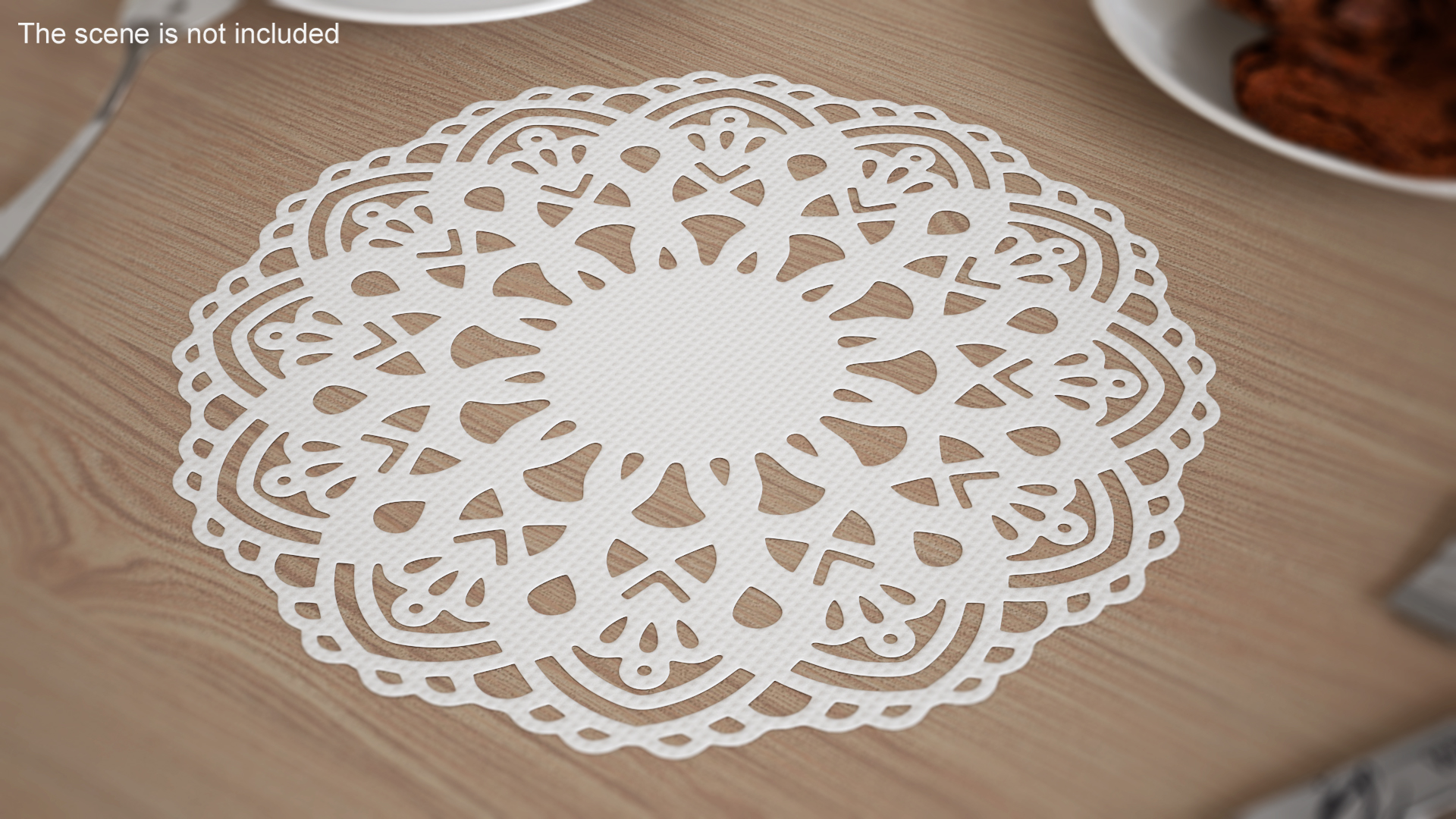 3D Lace Paper Doilie White model