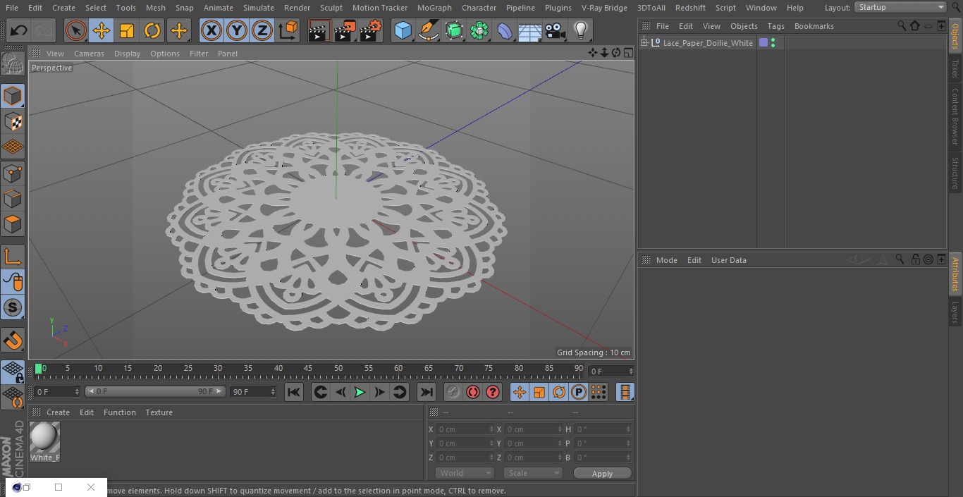 3D Lace Paper Doilie White model