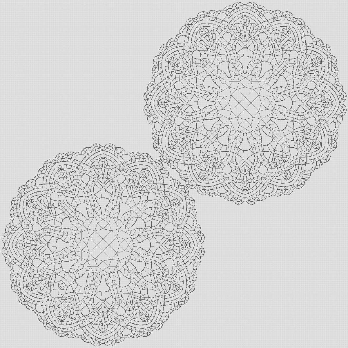 3D Lace Paper Doilie White model
