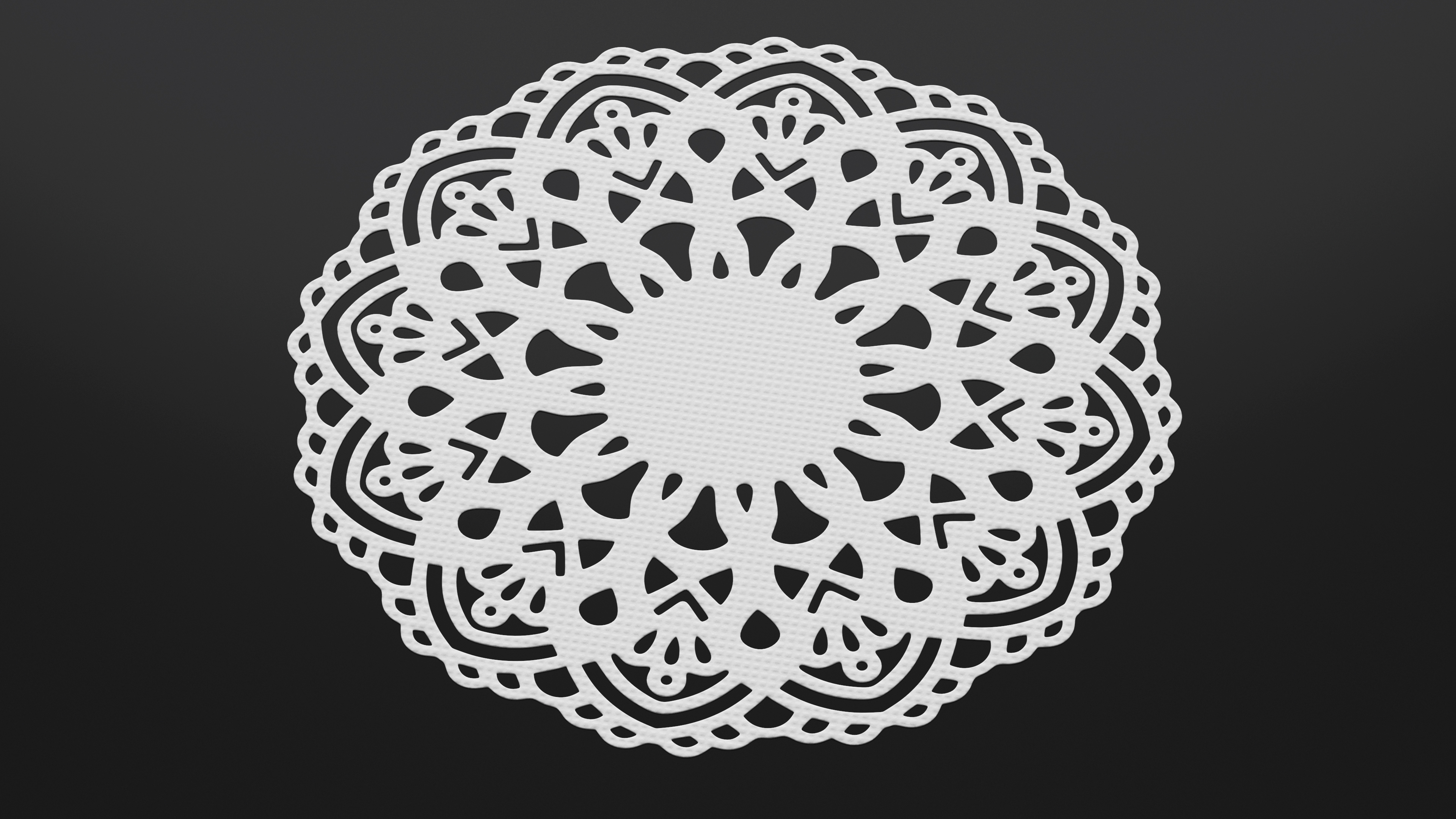 3D Lace Paper Doilie White model