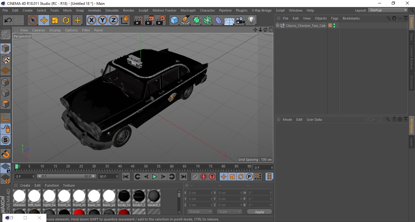 Classic Checker Taxi Cab 3D model