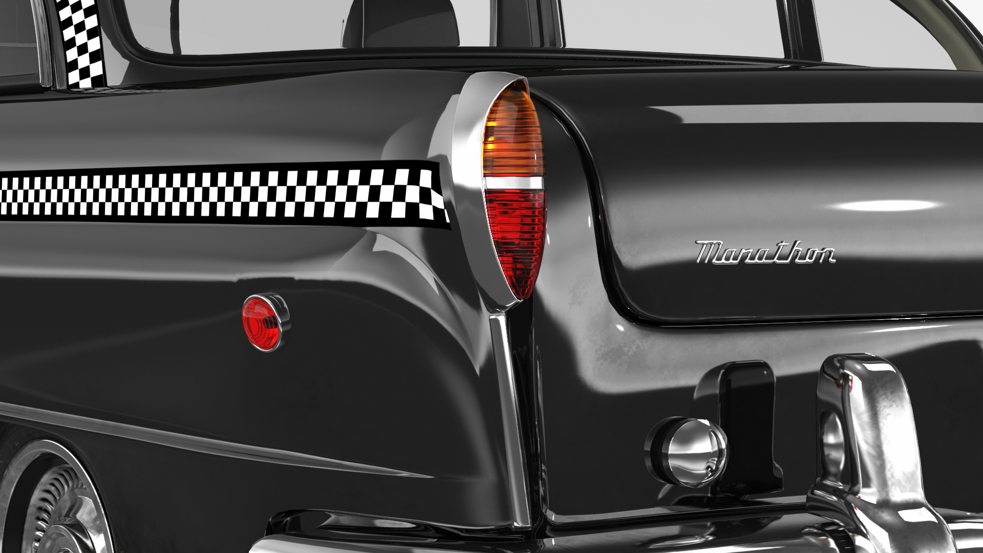 Classic Checker Taxi Cab 3D model