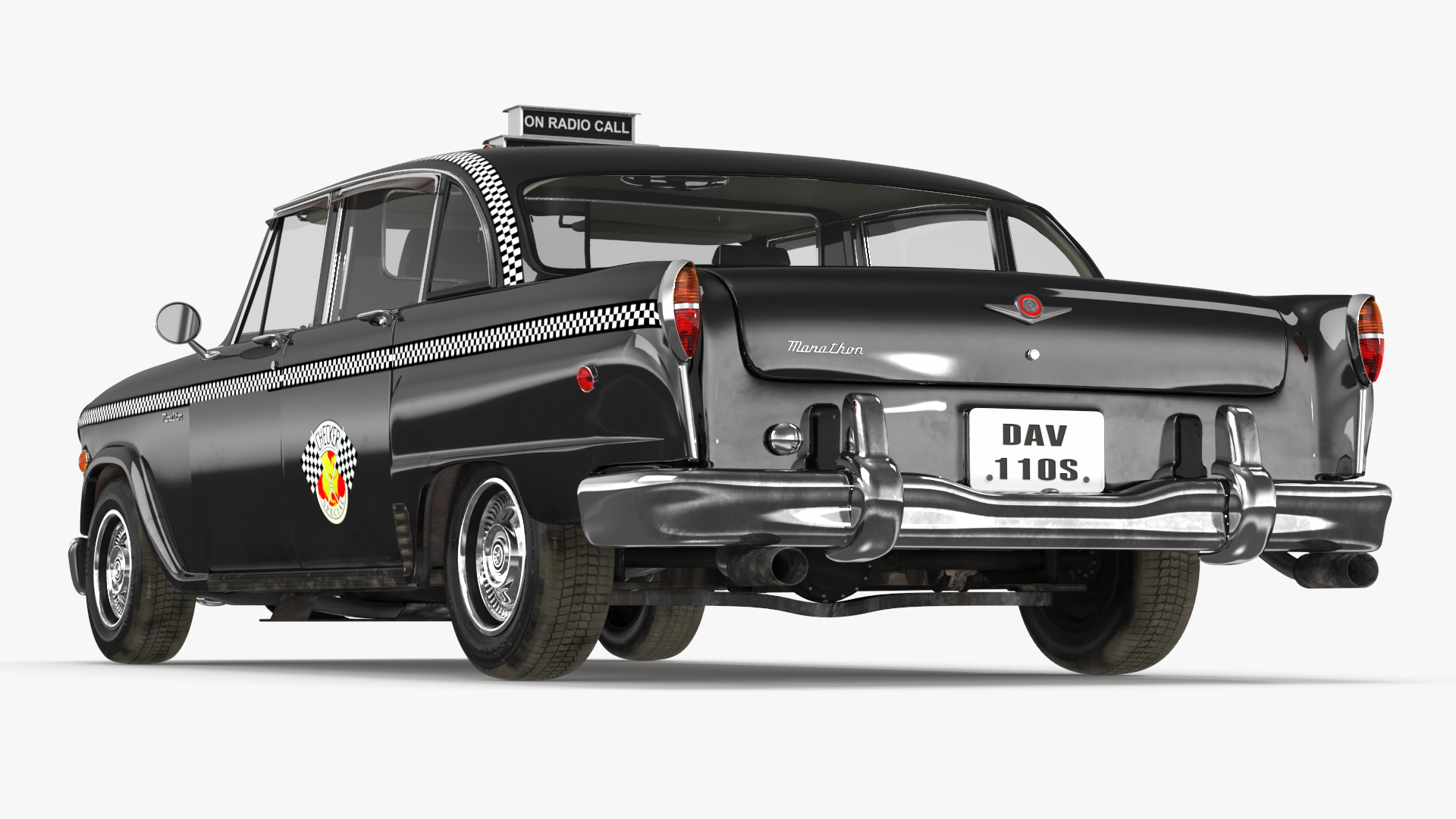 Classic Checker Taxi Cab 3D model