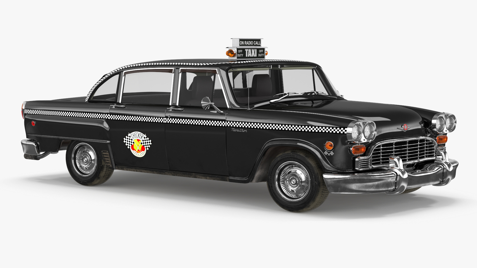 Classic Checker Taxi Cab 3D model